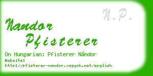 nandor pfisterer business card
